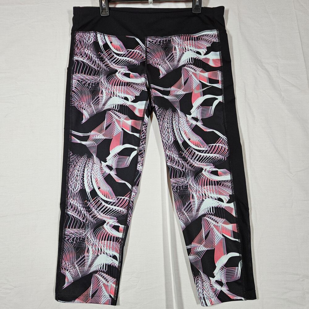 Nike Power Cropped Leggings Womens XL 34x24 Black Dri-FIT Running Tight Fit